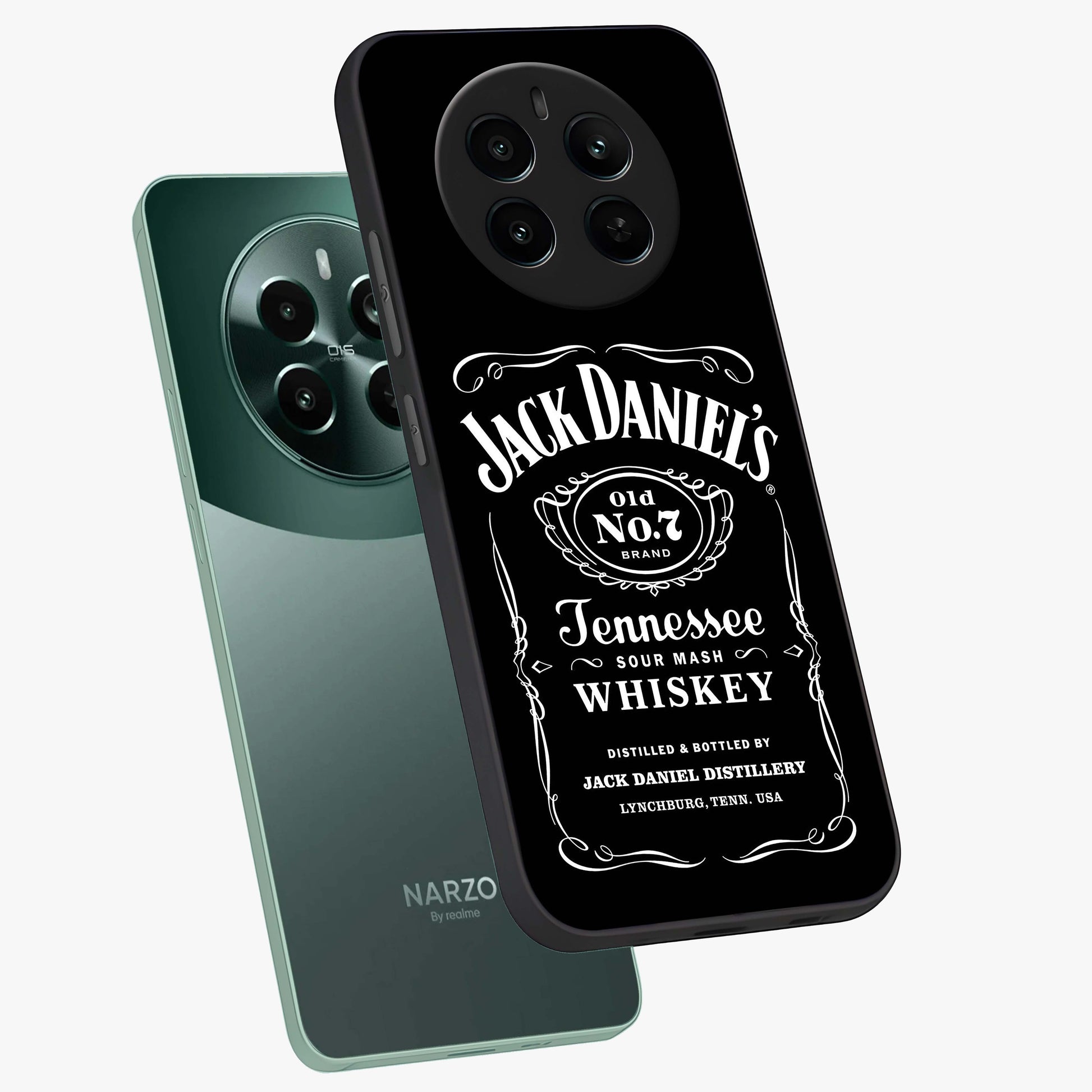 Vintage Whiskey Heritage Glass Case displayed in angled mockup highlighting retro beverage themed design with heritage aesthetic.