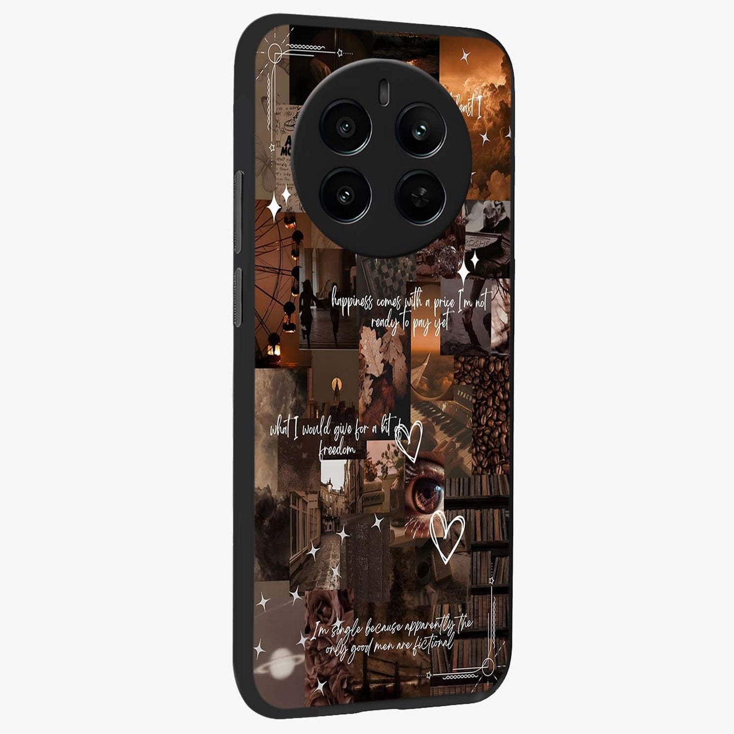 Bittersweet Aesthetic Chaos Glass Case upright view showcasing bold artistic chaos design with modern aesthetic style.