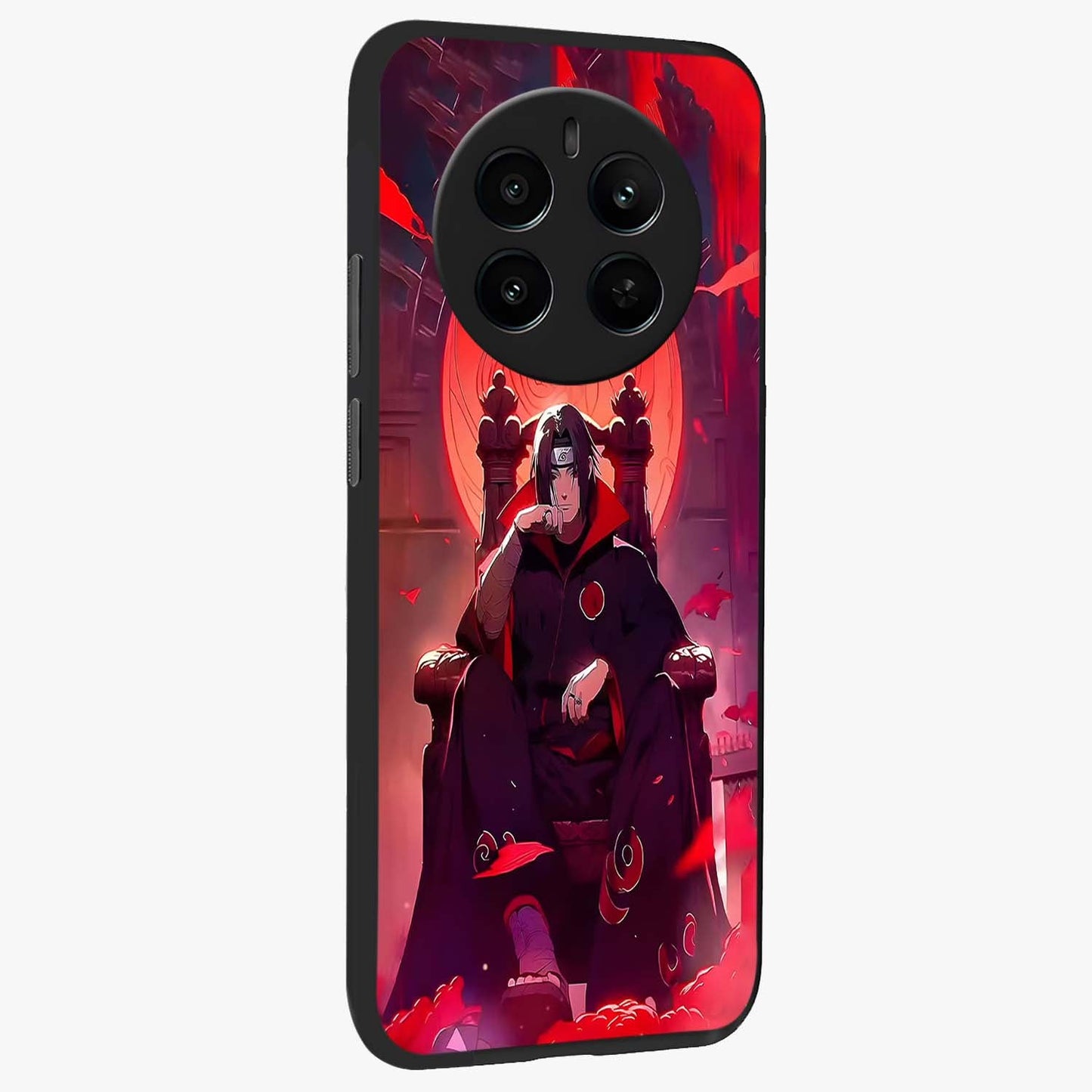 Blood Moon Sovereign Glass Case upright view showcasing powerful moon inspired artwork with cosmic aesthetic style.