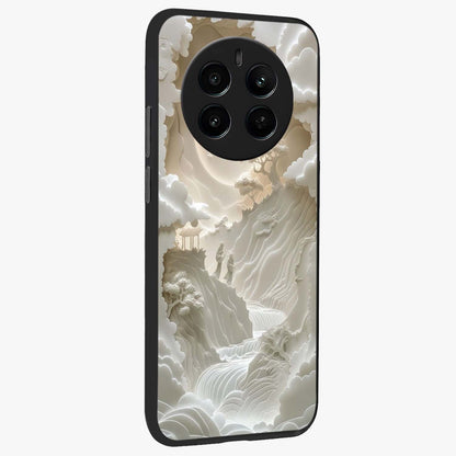 Celestial Origami Glass Case upright view showcasing creative origami artwork with modern celestial style.
