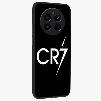 Cr7 Elite Strike Glass Case upright view showcasing energetic football inspired design with modern sports aesthetic.