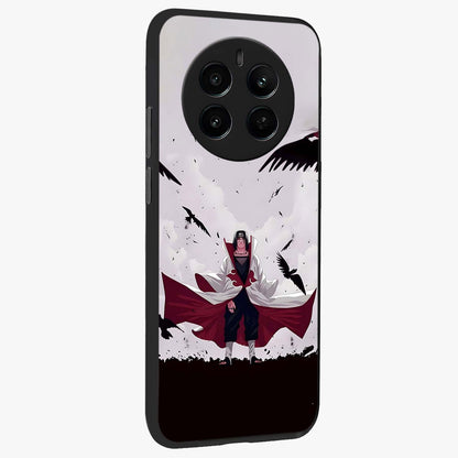 Crimson Crow Ascension Glass Case upright view showcasing dramatic crow artwork with bold gothic theme.