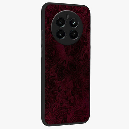 Crimson Fade Flow Glass Case upright view showcasing dynamic crimson flow artwork with stylish abstract theme.