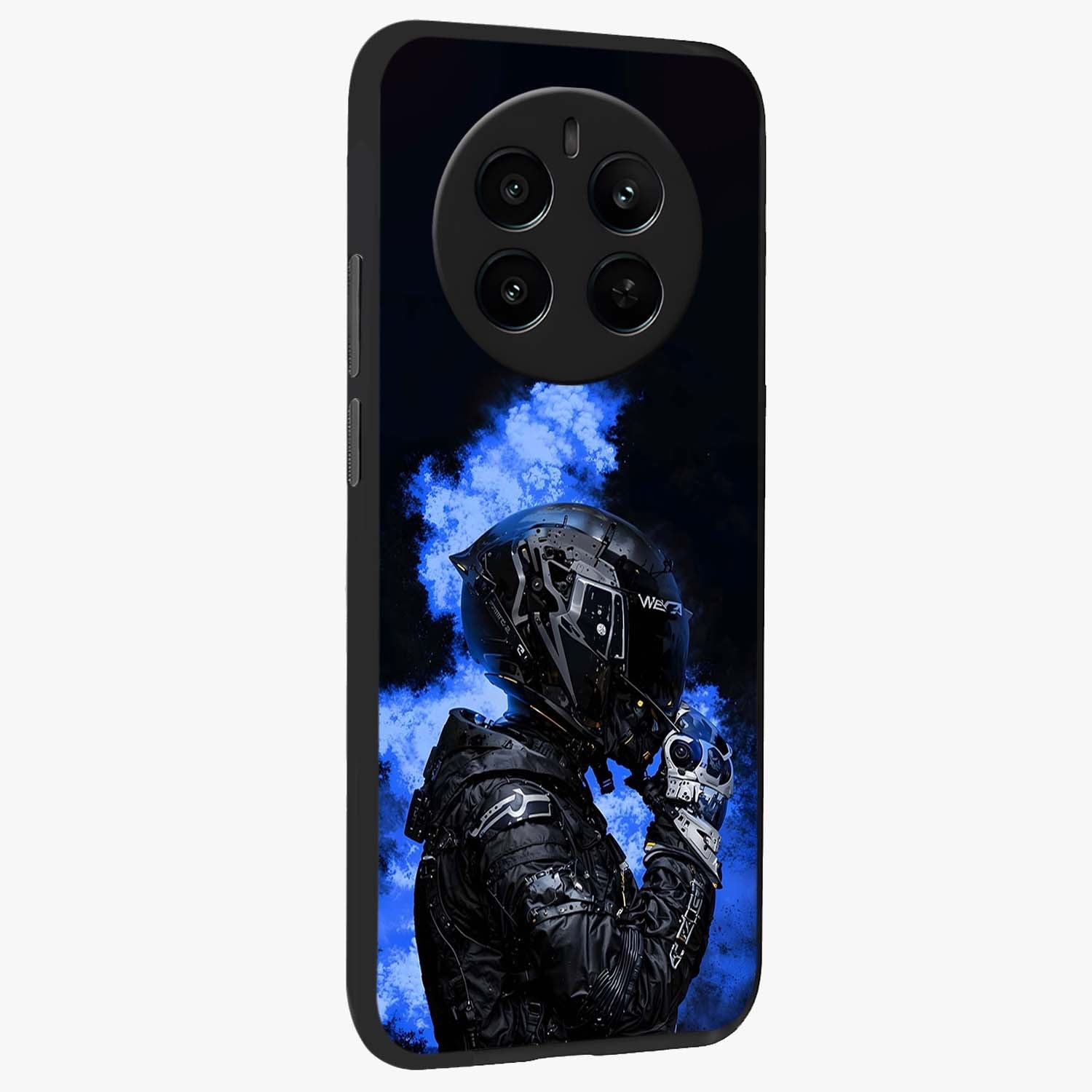 Cyber Sentinel Protocol Glass Case upright view showcasing advanced cyber sentinel artwork with futuristic tech theme.