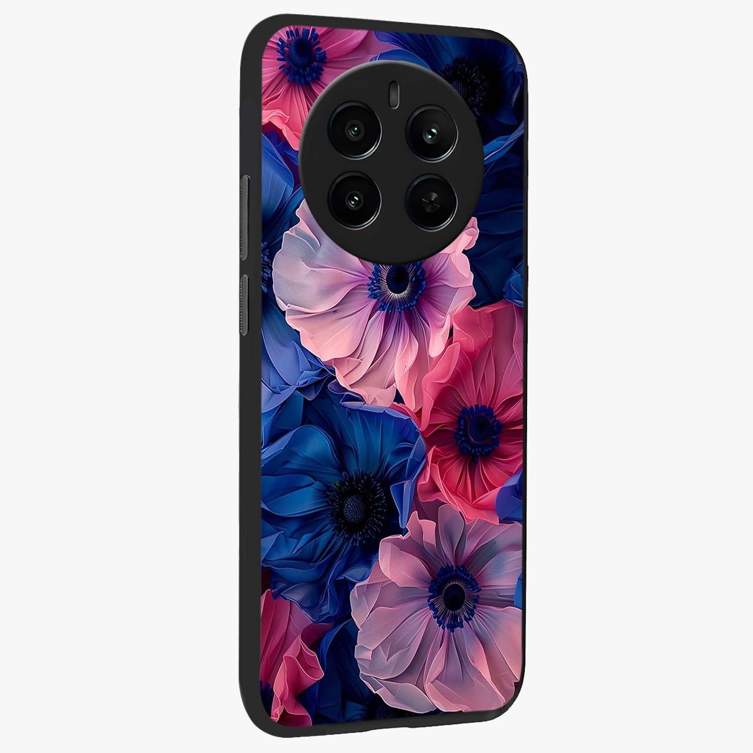 Flower Paper Art Pattern Glass Case upright view showcasing decorative paper floral artwork with creative craft style.