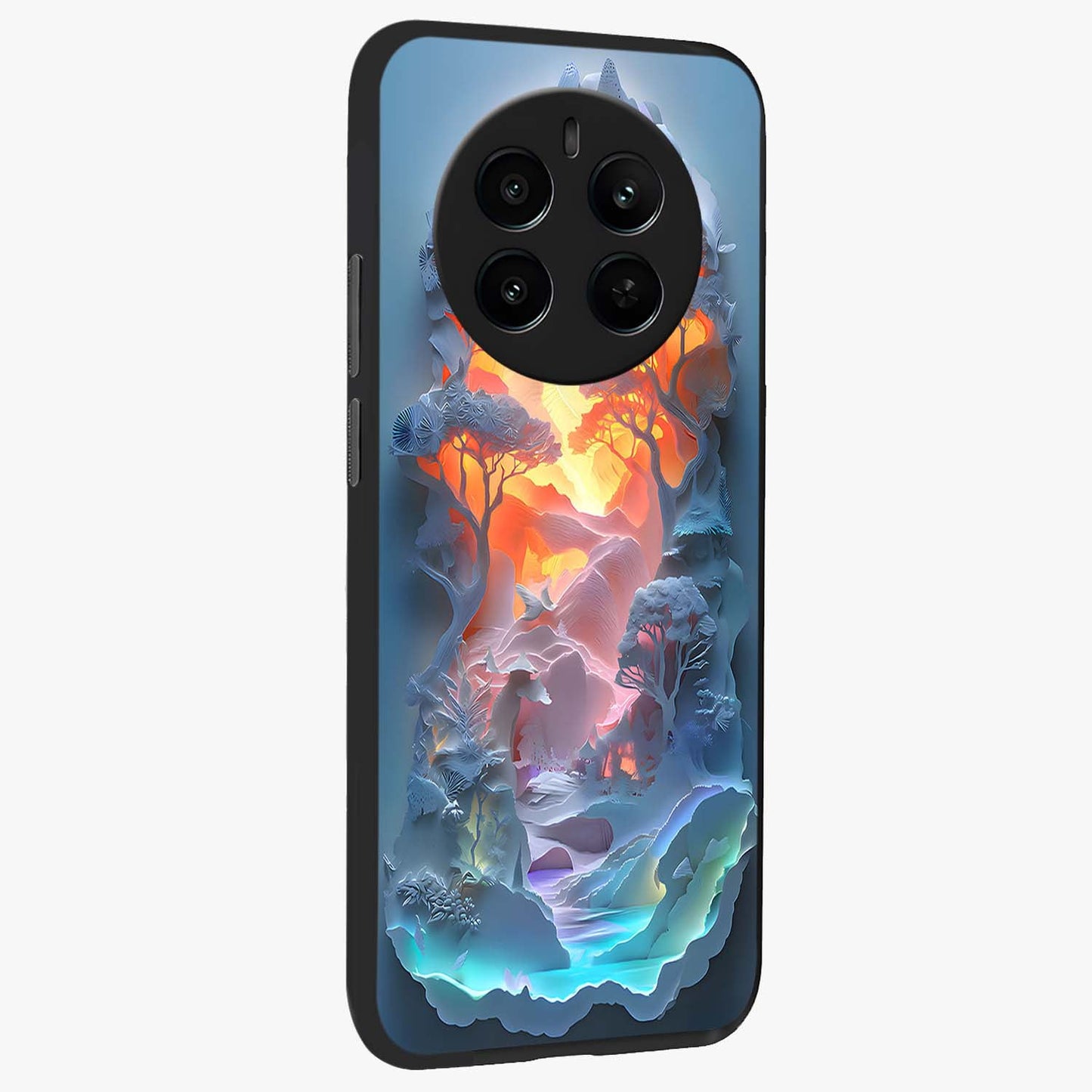 Glow Forest Portal Glass Case upright view showcasing enchanted forest portal artwork with fantasy nature theme.