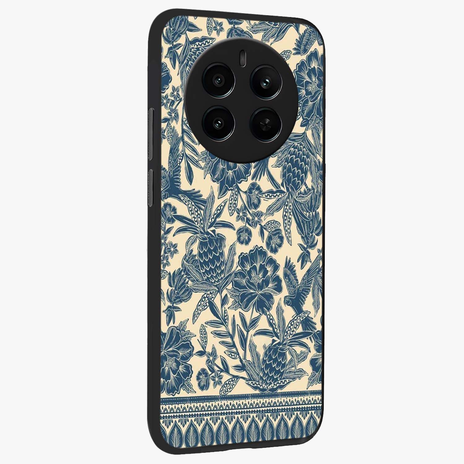 Heirloom Wild Bloom Glass Case upright view showcasing delicate wildflower artwork with timeless floral theme.
