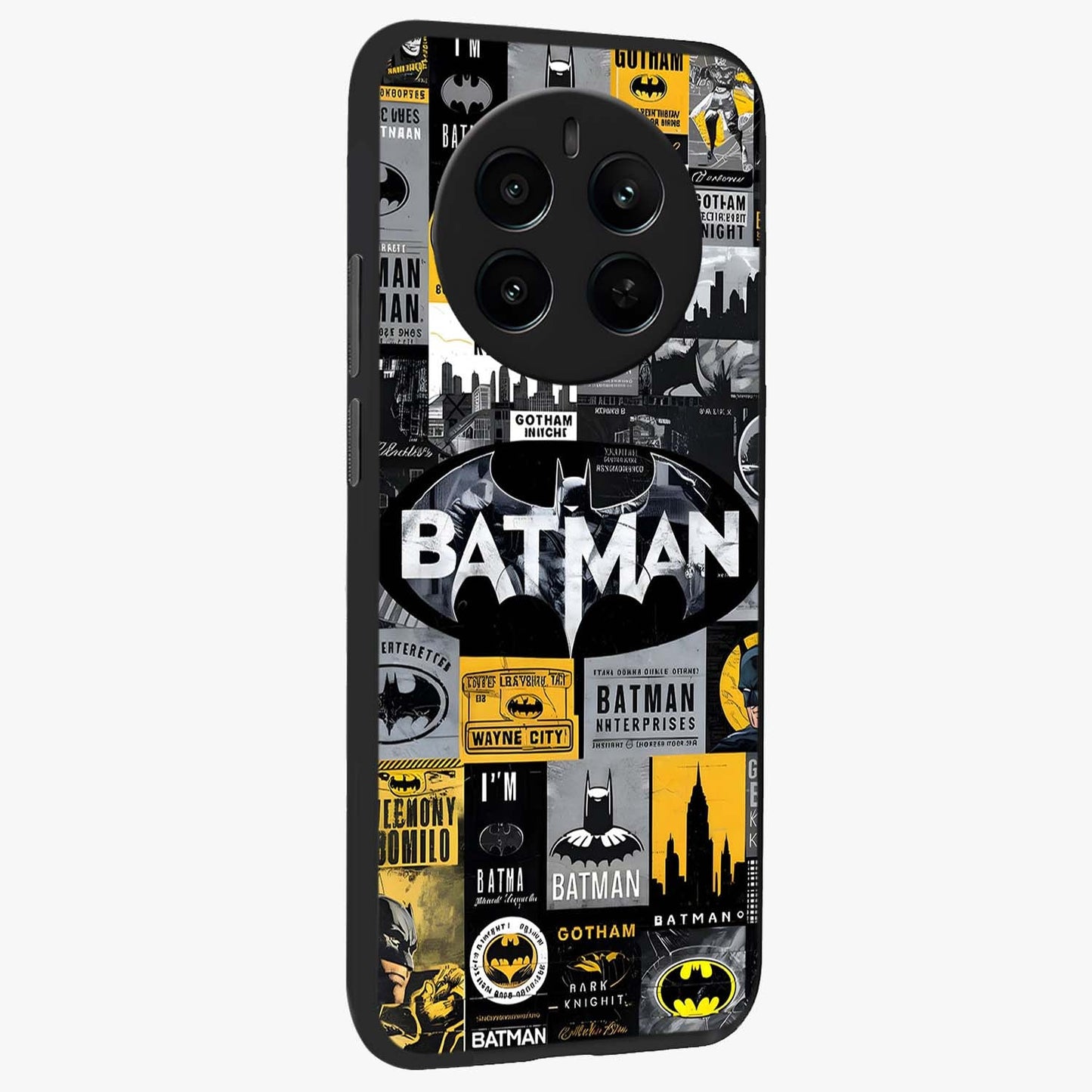 Knight Gotham Rise Glass Case upright view showcasing bold vigilante themed artwork with gothic city vibe.