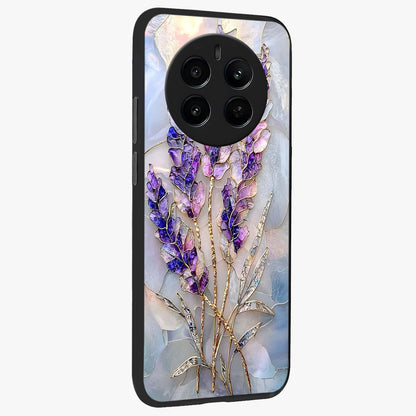 Lavender Dream Glow Glass Case upright view showcasing radiant lavender glow artwork with calming dreamy theme.