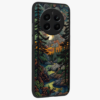Moonlight Forest Dream Glass Case upright view showcasing magical forest artwork with calm night theme.