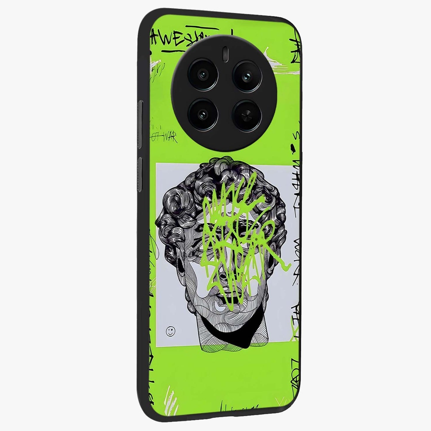 Neo Graffiti Rebellion Glass Case upright view showcasing colorful graffiti artwork with bold modern street style.