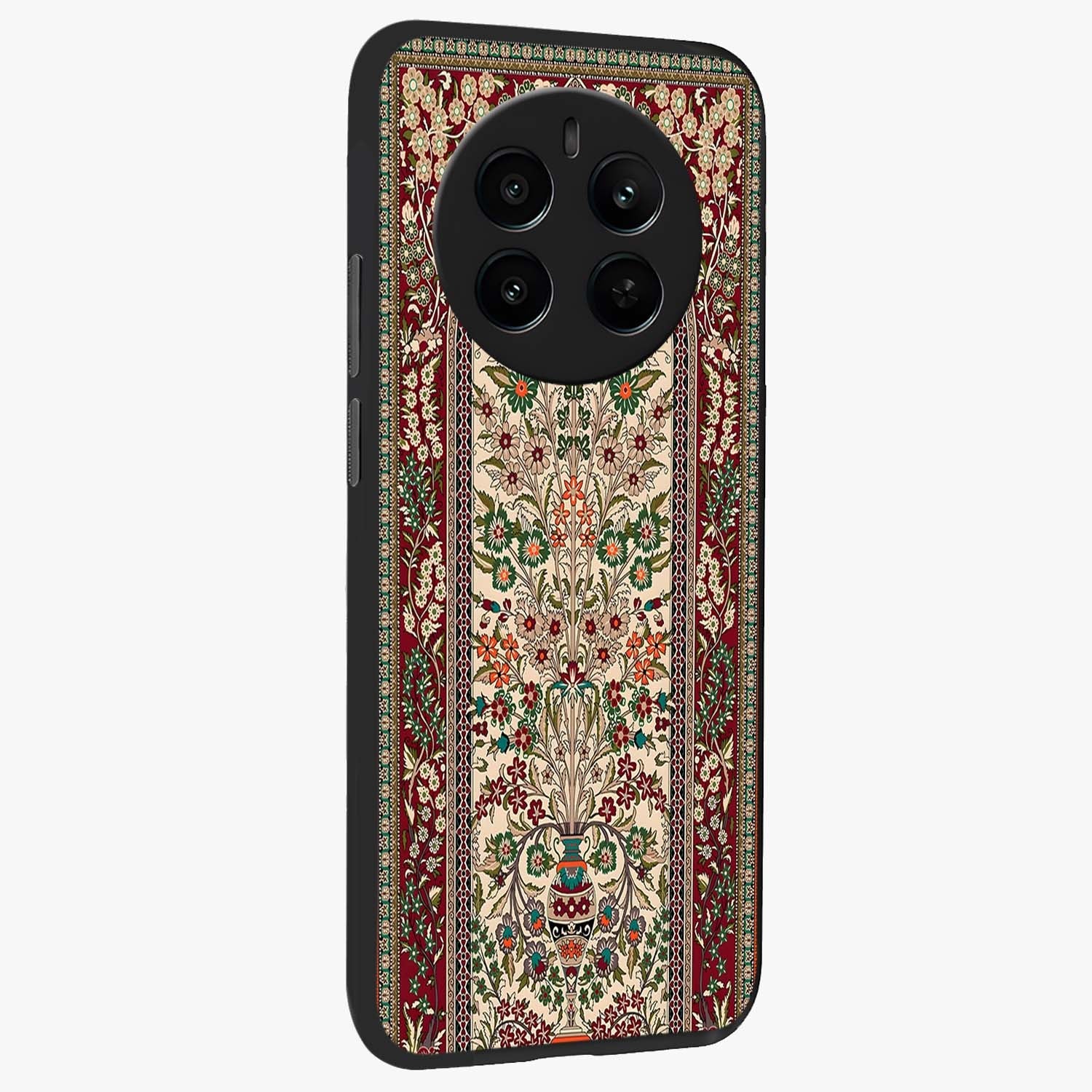 Persian Inspired Glass Case upright view showcasing decorative Persian artwork with rich heritage theme.