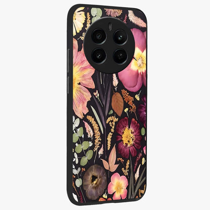 Petal Dream Tapestry Glass Case upright view showcasing detailed floral tapestry artwork with artistic nature theme.
