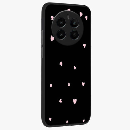 Pink Love Drops Glass Case upright view showcasing charming heart drop artwork with romantic playful theme.