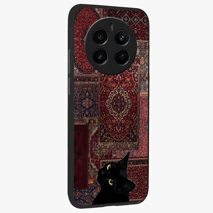 Regal Magic Cat Apple Glass Case upright view showcasing charming cat artwork with playful magical theme.
