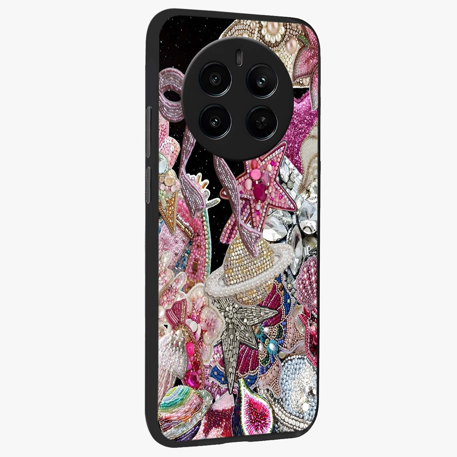 Starlit Jewel Dream Glass Case upright view showcasing radiant star inspired artwork with magical night theme.
