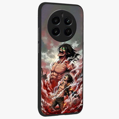 Titan Awakening Fury Glass Case upright view showcasing intense titan artwork with epic fantasy theme.