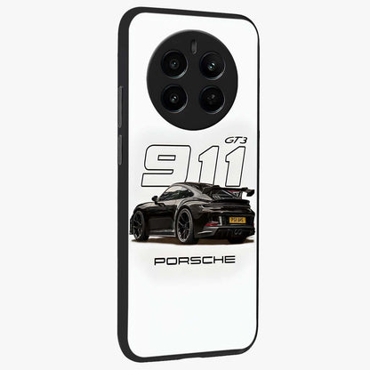 Turbo Legacy Icon Glass Case upright view showcasing bold racing inspired artwork with classic car theme.