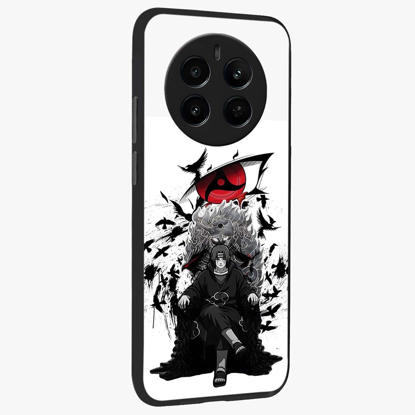 Uchiha Shadow Throne Glass Case upright view showcasing magical underwater galaxy artwork with vibrant cosmic theme.