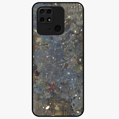 Aesthetic Astrolophia Glass Case showing flat back view with dreamy aesthetic design and glossy glass finish.