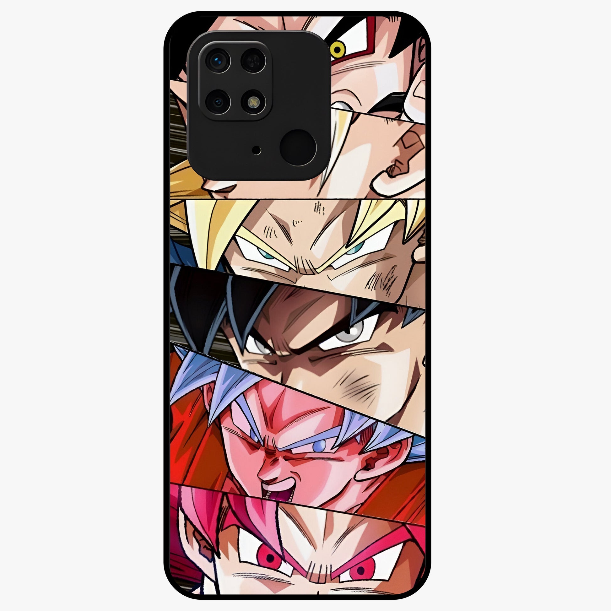 Anime Character Glass Case showing flat back view with vibrant anime artwork and glossy glass finish.