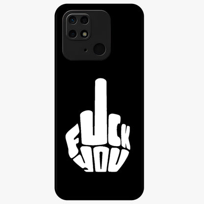 Rebel Mode On Glass Case showing flat back view with bold rebellious typography artwork and glossy glass finish.