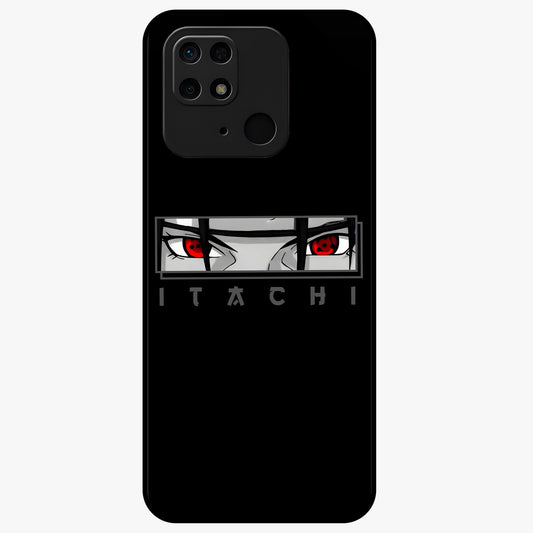Scarlet Gaze Dominance Glass Case showing flat back view with striking red themed artwork and glossy glass finish.
