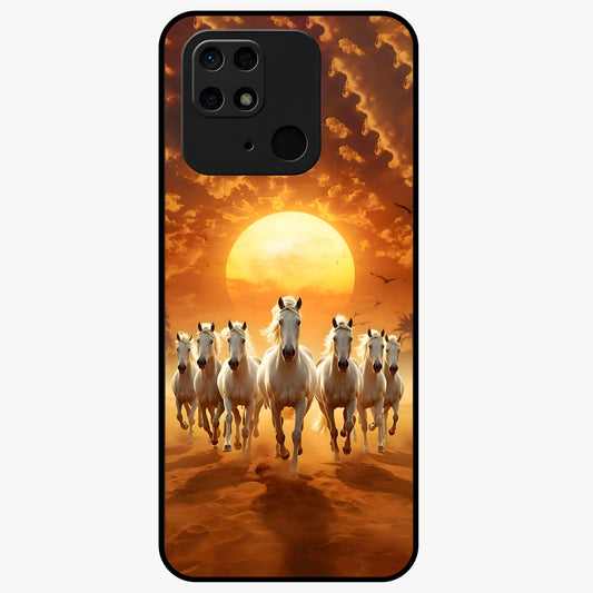 Wild Sunset Majesty Glass Case showing flat back view with majestic sunset landscape artwork and glossy glass finish.