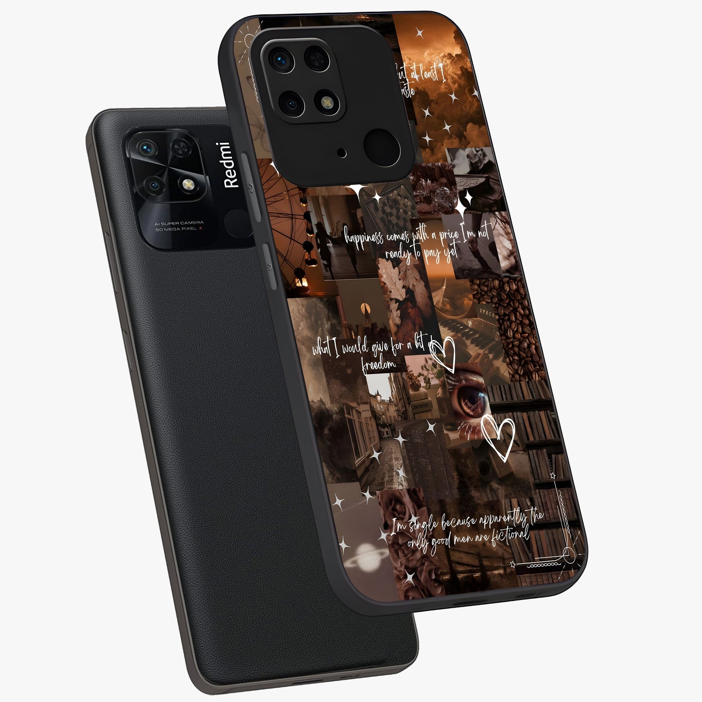 Bittersweet Aesthetic Chaos Glass Case displayed in angled mockup highlighting expressive abstract artwork and edgy aesthetic theme.