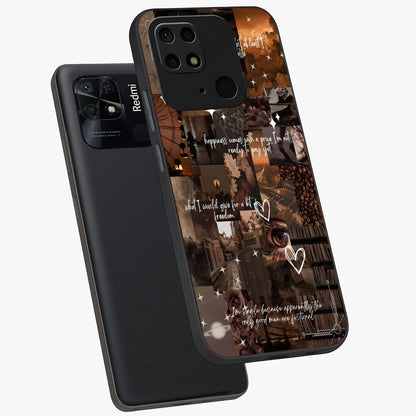 Bittersweet Aesthetic Chaos Glass Case displayed in angled mockup highlighting expressive abstract artwork and edgy aesthetic theme.