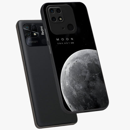 Cosmic Moon Glow Glass Case displayed in angled mockup highlighting celestial moon design with cosmic aesthetic theme.