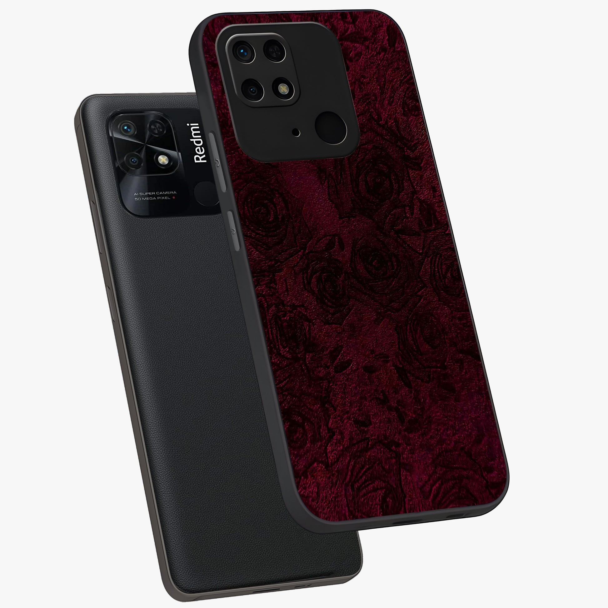 Crimson Fade Flow Glass Case displayed in angled mockup highlighting smooth gradient design with modern aesthetic style.