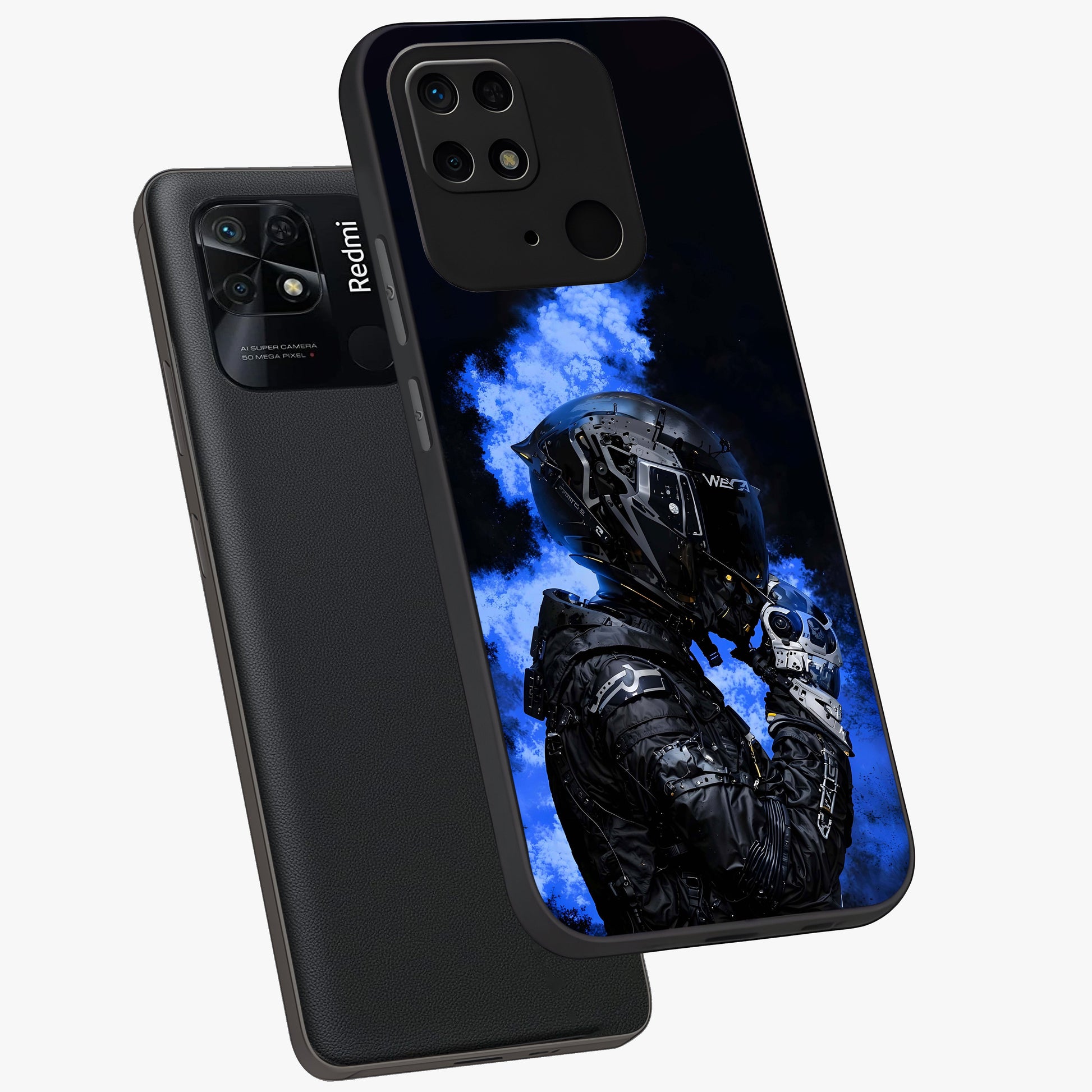 Cyber Sentinel Protocol Glass Case displayed in angled mockup highlighting digital cyber design with sci-fi aesthetic style.