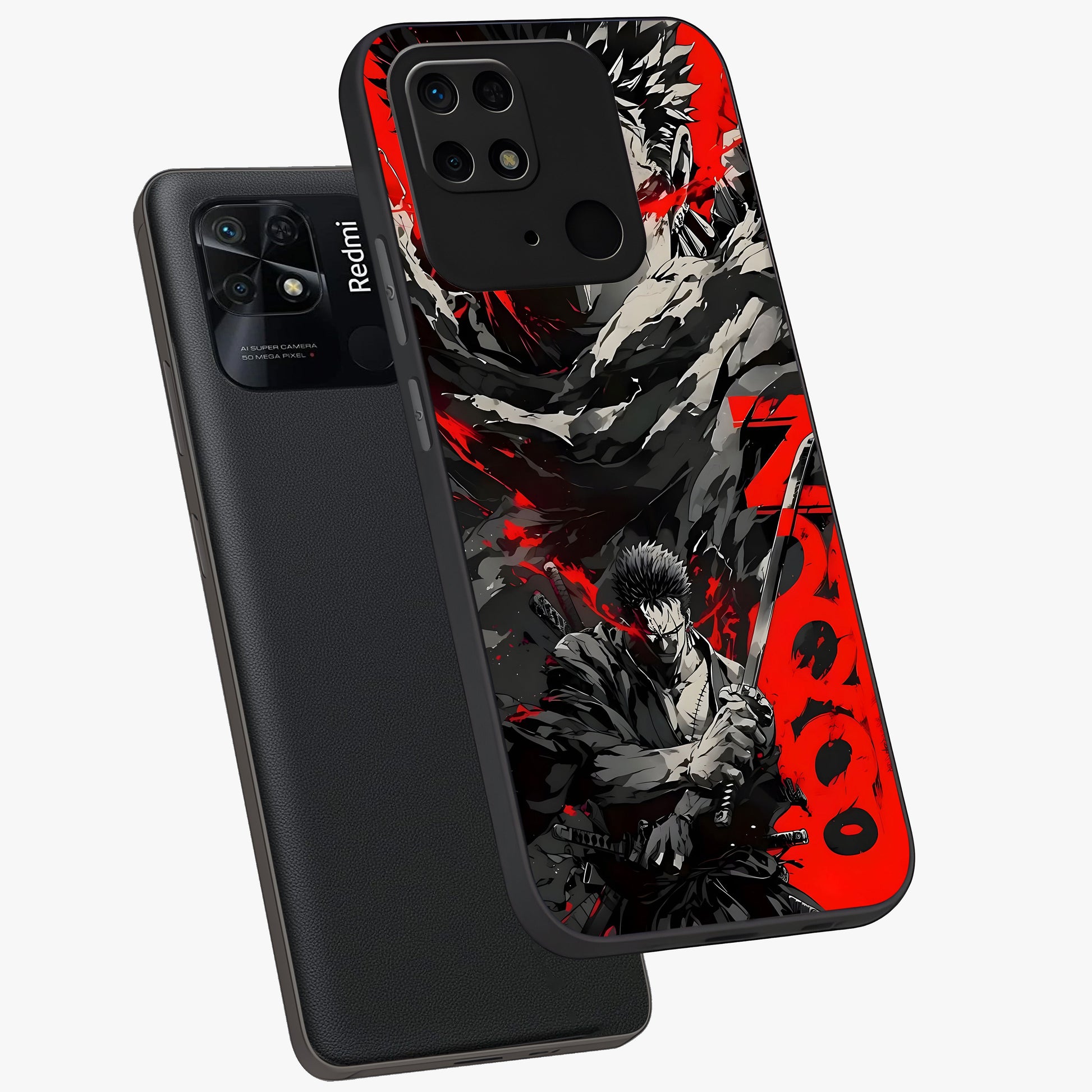 Demon Sword Resolve Glass Case displayed in angled mockup highlighting powerful demon sword illustration with dark fantasy aesthetic.