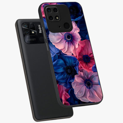 Flower Paper Art Pattern Glass Case displayed in angled mockup highlighting layered paper flower design with artistic aesthetic.