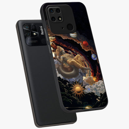 Galactic Divine God Glass Case displayed in angled mockup highlighting powerful celestial deity illustration with galactic aesthetic.