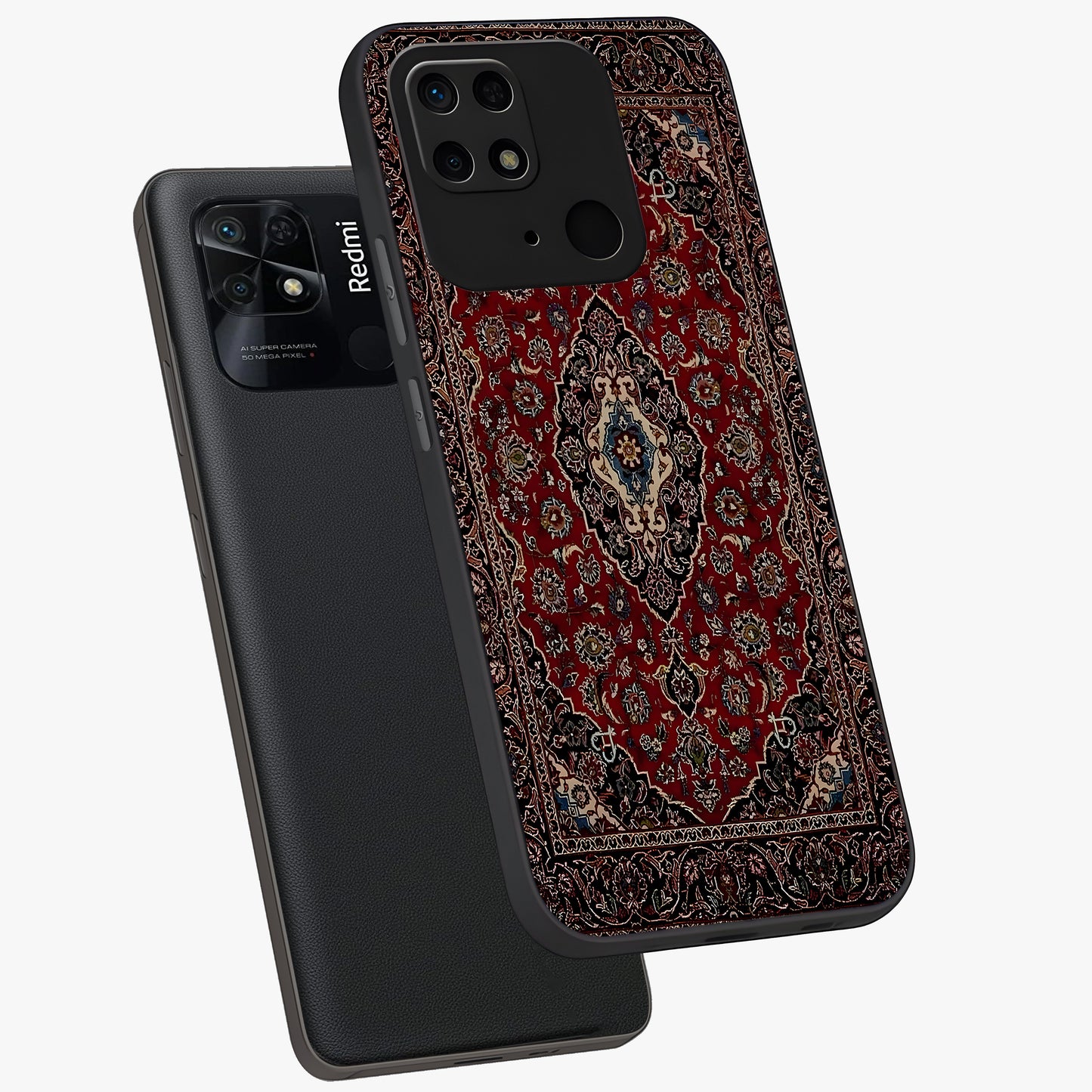 Heritage Carpet Royale Glass Case displayed in angled mockup highlighting intricate royal carpet design with heritage aesthetic.
