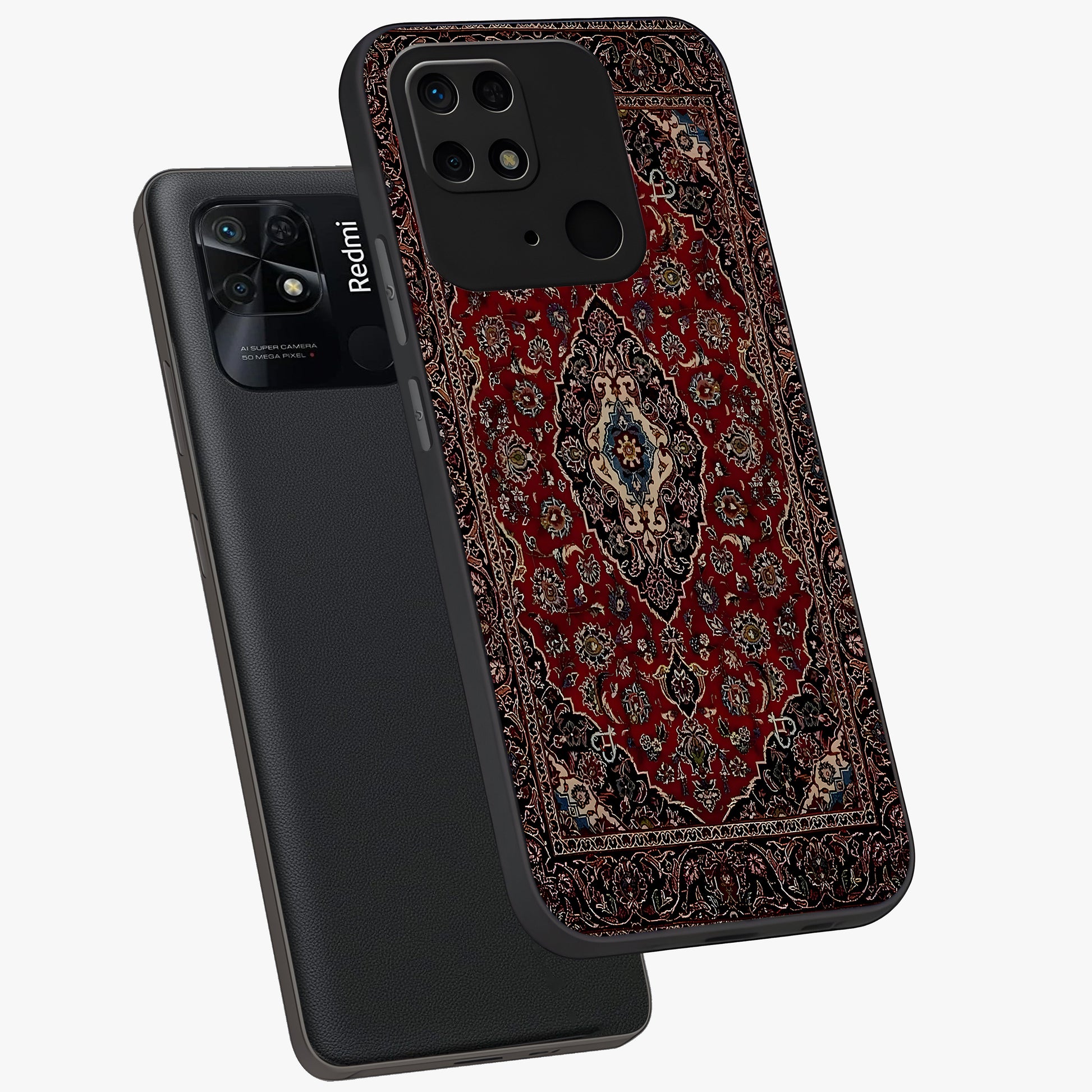 Heritage Carpet Royale Glass Case displayed in angled mockup highlighting intricate royal carpet design with heritage aesthetic.