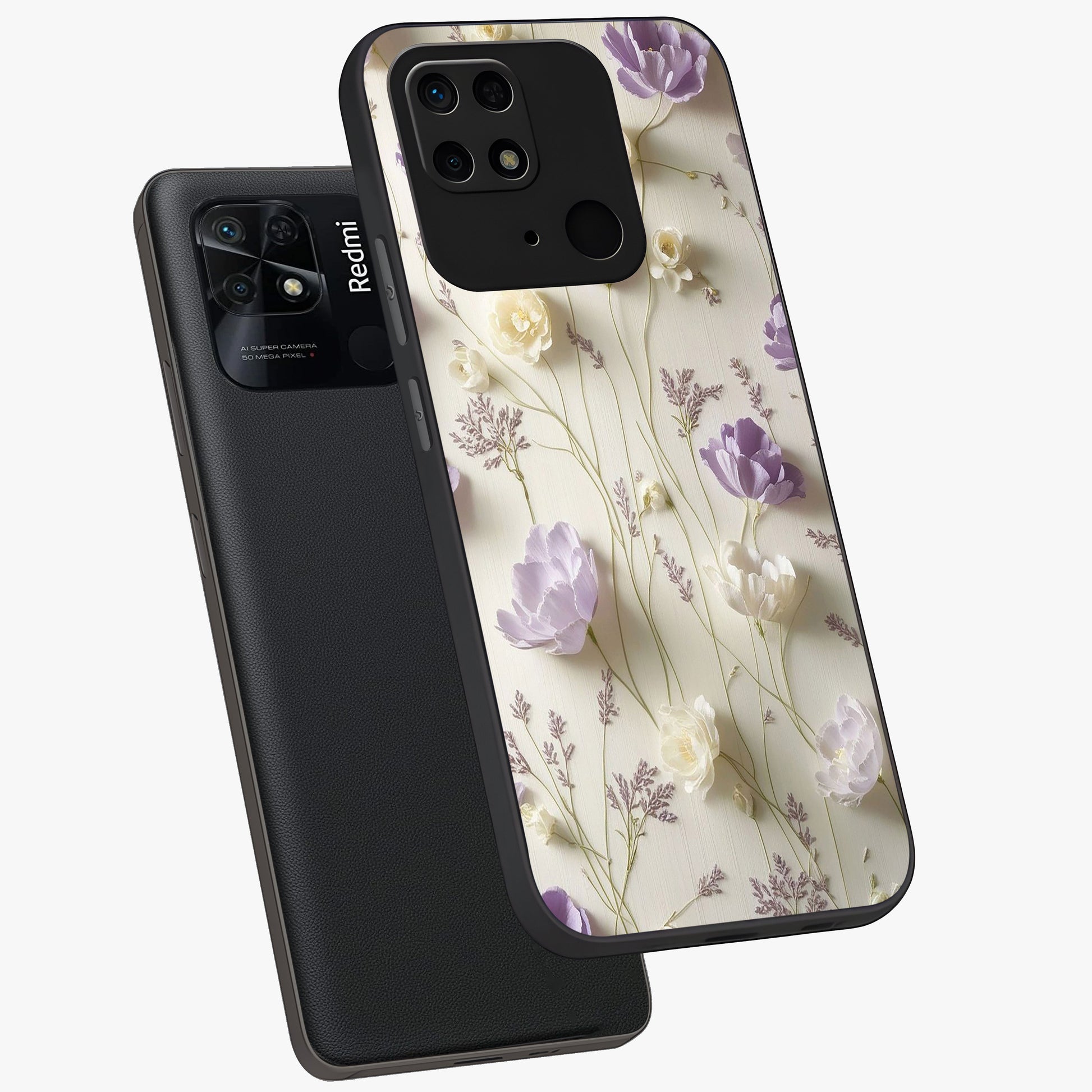 Lilac Breeze Harmony Glass Case displayed in angled mockup highlighting calm lilac breeze design with soothing aesthetic style.