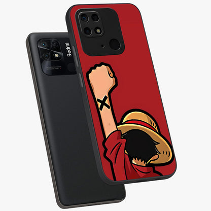 Luffy X Spirit Glass Case displayed in angled mockup highlighting powerful anime design with energetic action aesthetic.
