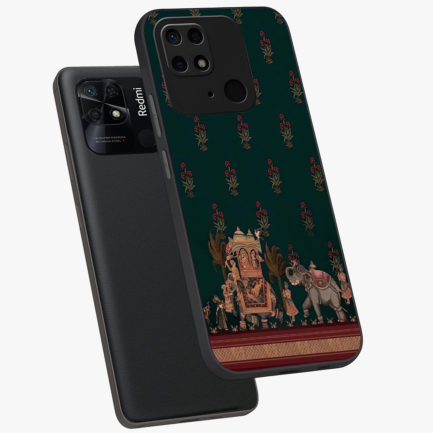 Macmerise Glass Case displayed in angled mockup highlighting trendy graphic design with sleek aesthetic style.