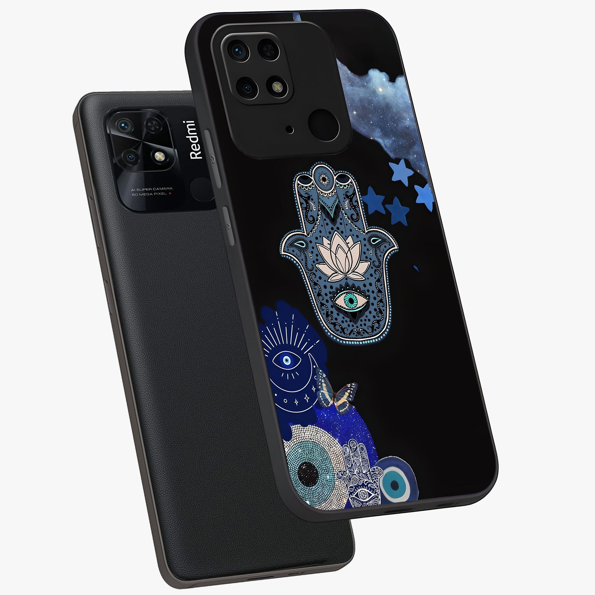 Mystic Hand Aura Glass Case displayed in angled mockup highlighting magical aura design with spiritual aesthetic style.