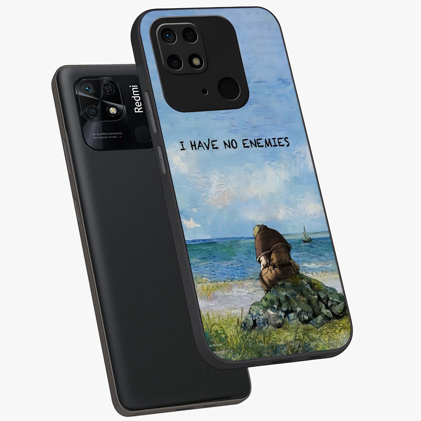 Peace Beyond War Glass Case displayed in angled mockup highlighting meaningful message design with artistic aesthetic style.