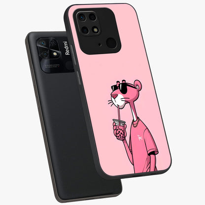 Pink Panther Glass Case displayed in angled mockup highlighting playful cartoon character design with vibrant pink aesthetic.