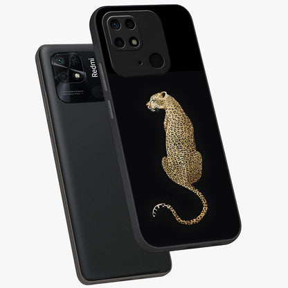 Regal Leopard Glass Case displayed in angled mockup highlighting powerful animal illustration with stylish wild aesthetic.
