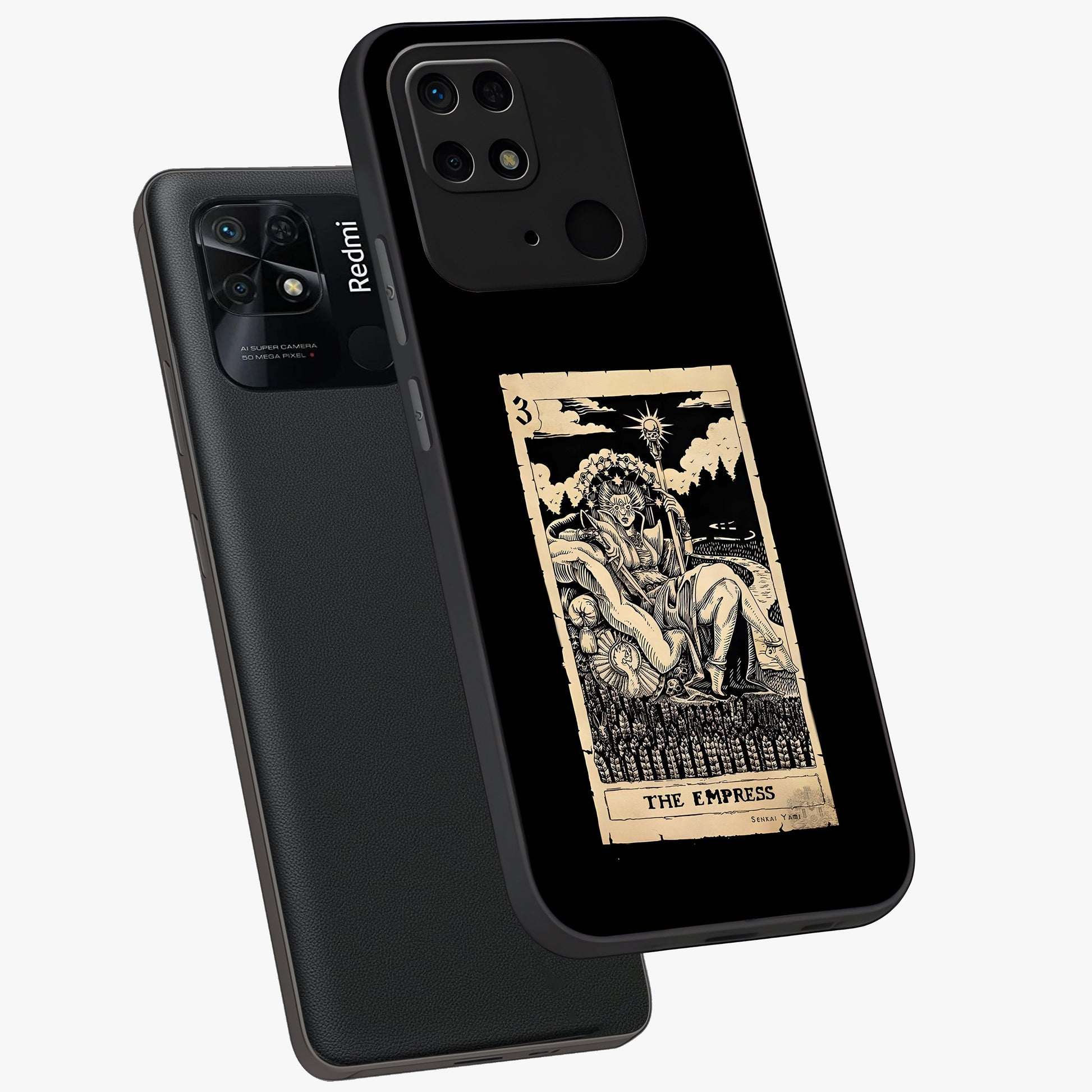 The Empress Glass Case displayed in angled mockup highlighting elegant royal design with majestic aesthetic style.