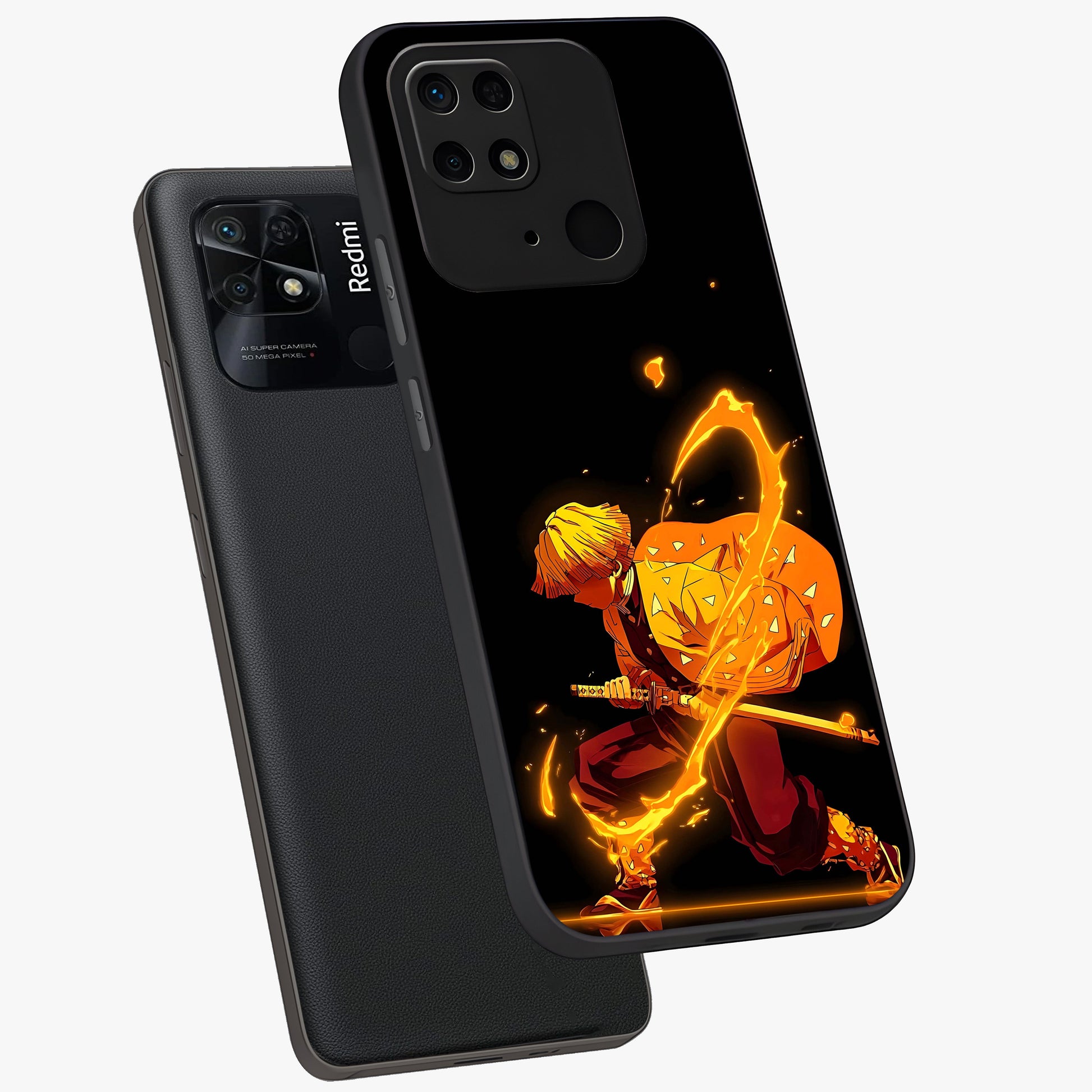 Thunder Flame Execution Glass Case displayed in angled mockup highlighting dramatic fire themed design with intense fantasy aesthetic.