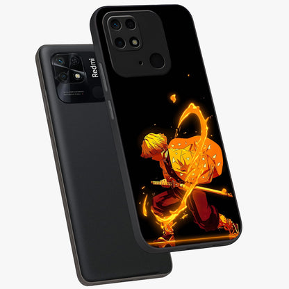 Thunder Flame Execution Glass Case displayed in angled mockup highlighting dramatic fire themed design with intense fantasy aesthetic.