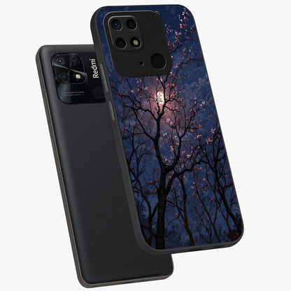 Twilight Sakura Serenade Glass Case displayed in angled mockup highlighting delicate sakura flower design with dreamy aesthetic.