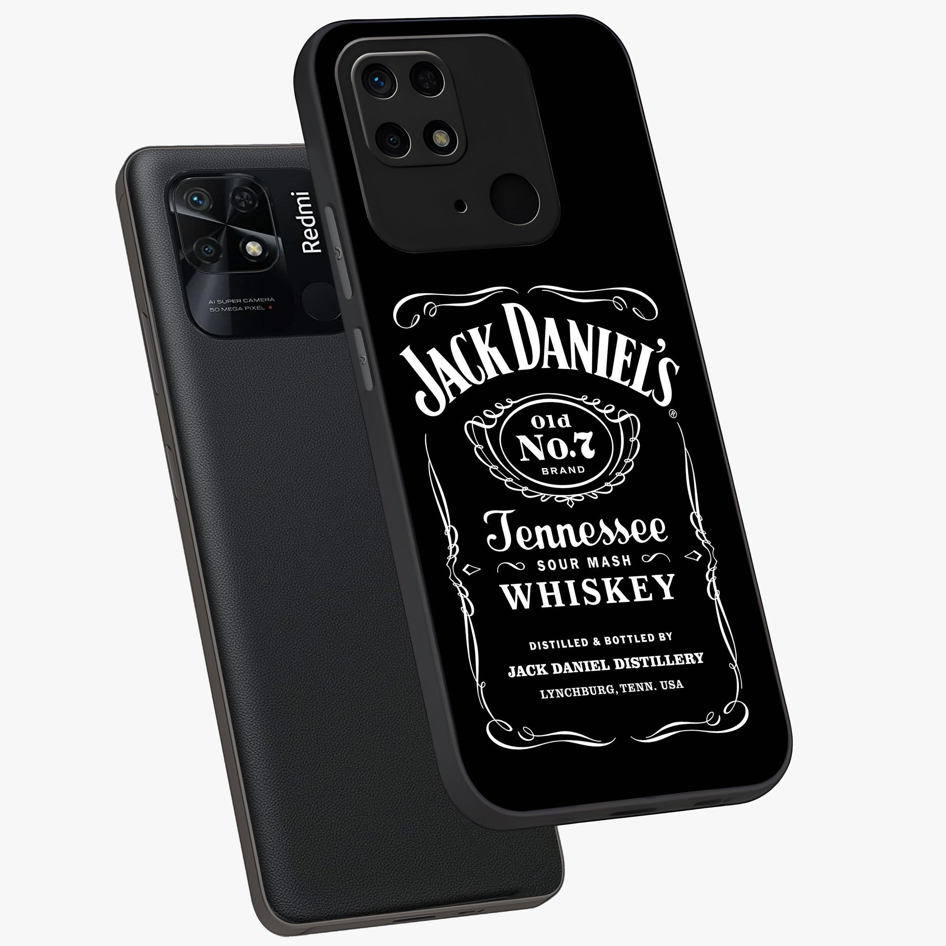 Vintage Whiskey Heritage Glass Case displayed in angled mockup highlighting retro beverage themed design with heritage aesthetic.